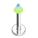 Piercing micro-labret acry 13 - Spider pointe verte et bleu-clair