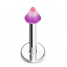 Piercing micro-labret acry 13 - Spider pointe lilas et rose