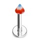 Piercing micro-labret acry 13 - Spider pointe rouge et bleue