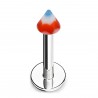 Piercing micro-labret acry 13 - Spider pointe rouge et bleue