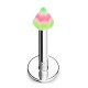 Piercing micro-labret acry 13 - Spider pointe rose et verte