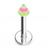 Piercing micro-labret acry 13 - Spider pointe rose et verte