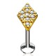 Piercing micro-labret 105 - Losange jaune multistrass