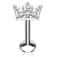 Piercing micro-labret 107 - Couronne grise et strass