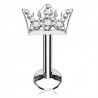 Piercing micro-labret 107 - Couronne grise et strass