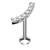 Piercing micro-labret 113 - Ligne de strass courbe grise