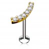 Piercing micro-labret 113 - Ligne de strass courbe jaune
