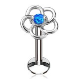 Piercing micro-labret 101 - Fleur opalite bleue