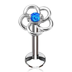 Piercing micro-labret 101 - Fleur opalite bleue