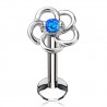 Piercing micro-labret 101 - Fleur opalite bleue