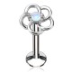 Piercing micro-labret 101 - Fleur opalite transparente