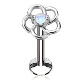 Piercing micro-labret 101 - Fleur opalite transparente