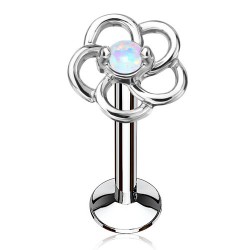 Piercing micro-labret 101 - Fleur opalite transparente