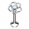 Piercing micro labret fleur avec pierre opalite transparente (101)