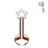 Piercing micro-labret 112 - Rose zircone étoile