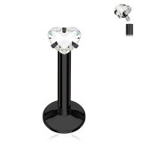 Piercing micro-labret 112 - Noir zircone coeur