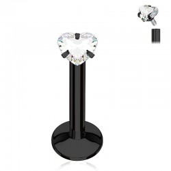 Piercing micro-labret 112 - Noir zircone coeur