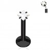Piercing micro-labret 110 - Noir zircone carré