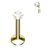 Piercing micro-labret 110 - Jaune zircone carré