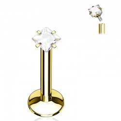 Piercing micro-labret 110 - Jaune zircone carré