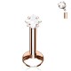 Piercing micro-labret 110 - Rose zircone carré