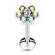 Piercing micro-labret 92 - Cristal flower aurora