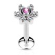 Piercing micro-labret 92 - Cristal flower rose