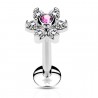 Piercing micro-labret 92 - Cristal flower rose