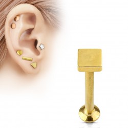 Piercing micro-labret 96 - Carré plat jaune