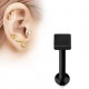 Piercing micro-labret 96 - Carré plat noir