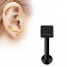 Piercing micro-labret 96 - Carré plat noir