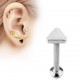 Piercing micro-labret 96 - Triangle plat gris