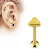 Piercing micro-labret 96 - Triangle plat jaune