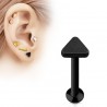 Piercing micro-labret 96 - Triangle plat noir