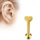 Piercing micro-labret 46 - Gold-ip jaune coeur