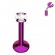 Piercing micro-labret 16 - PVD lilas cristal transparent