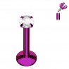 Piercing micro-labret 16 - PVD lilas cristal transparent