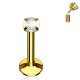Piercing micro-labret 16 - Gold-ip jaune cristal transparent