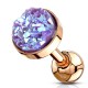 Cartilage hélix, tragus 221 - Gold-ip rose druzy-stone lilas