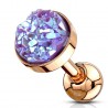 Cartilage hélix, tragus 221 - Gold-ip rose druzy-stone lilas