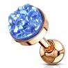 Cartilage hélix, tragus 221 - Gold-ip rose druzy-stone bleu