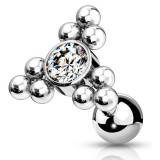 Cartilage hélix, tragus 139 - Gris triangle petites billes