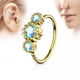 Piercing micro-bcr 191 - Gold-ip jaune zircones ronds auroras