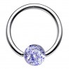 Piercing micro-bcr 25 - Boule paillettes bleues