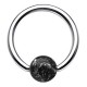 Piercing micro-bcr 25 - Boule paillettes noires