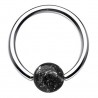 Piercing micro-bcr 25 - Boule paillettes noires
