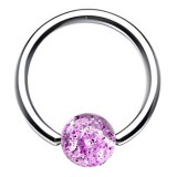 Piercing micro-bcr 25 - Boule paillettes lilas