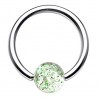 Piercing micro-bcr 25 - Boule paillettes vertes
