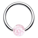 Piercing micro-bcr 25 - Boule paillettes roses
