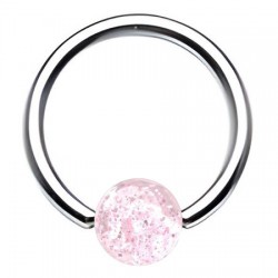 Piercing micro-bcr 25 - Boule paillettes roses